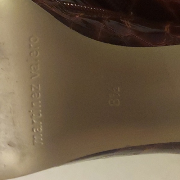 MARTINEZ VALERO Brown Crocodile Print Heeled Ankle Booties - Picture 8 of 10